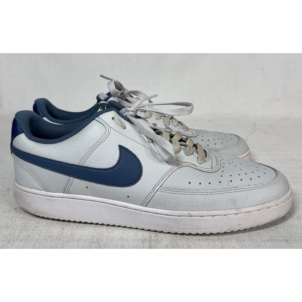 Size 13 Nike Court Vision Low Photon Dust Thunderstorm White Blue Neon Green